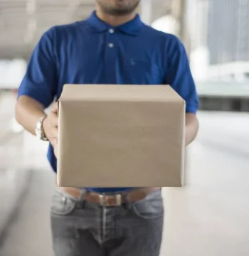man holding a box